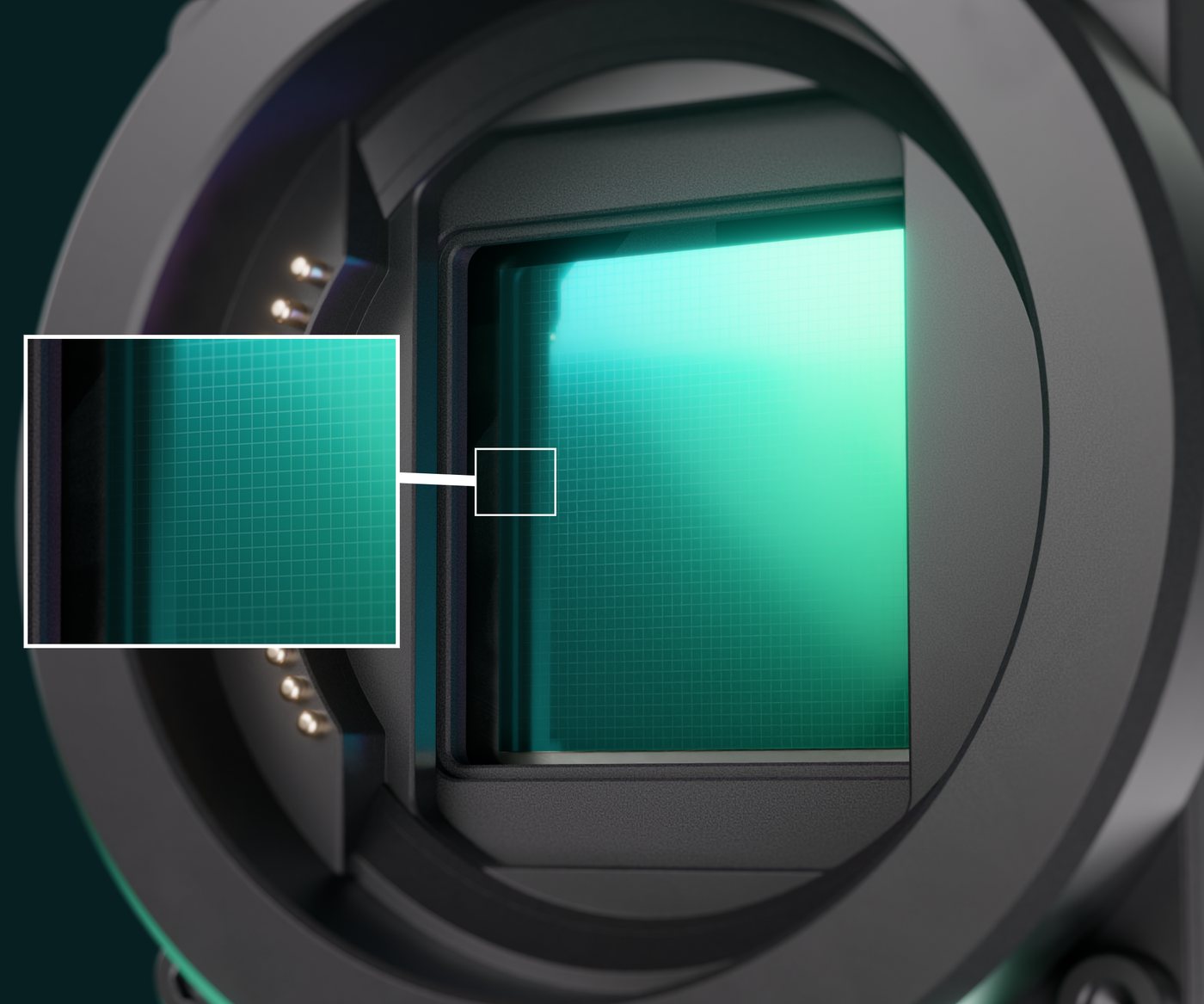 ECHO 10K CMOS sensor, sensor die illuminated behind the mount